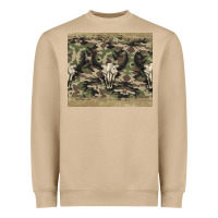 Mushroom camouflage bull skull Heavyweight Sweatshirt - Jasminsmagicworld