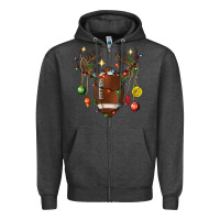 Charcoal Heather American Football Horn Christmas Zipper Hoodie - BundleAndBundleShop