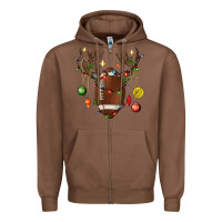 Chestnut American Football Horn Christmas Zipper Hoodie - BundleAndBundleShop