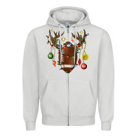 Dove Grey American Football Horn Christmas Zipper Hoodie - BundleAndBundleShop