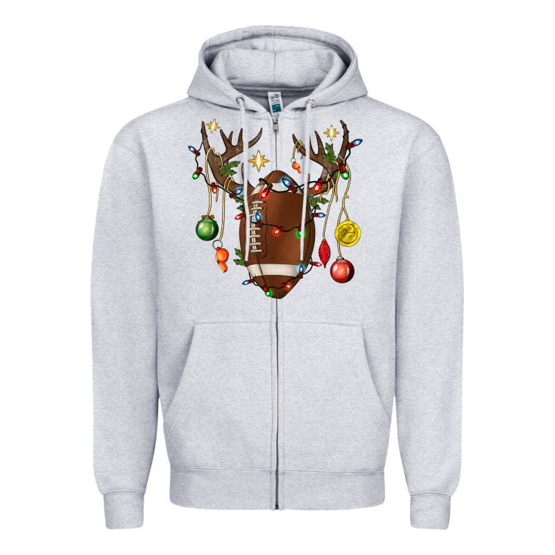American Football Horn Christmas Zipper Hoodie by BundleAndBundleShop | Teevron