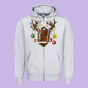 American Football Horn Christmas Zipper Hoodie Designed By Bundleandbundleshop