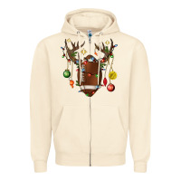 Sandshell American Football Horn Christmas Zipper Hoodie - BundleAndBundleShop