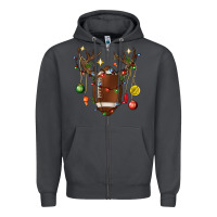 Smoke American Football Horn Christmas Zipper Hoodie - BundleAndBundleShop