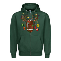 Sports Green American Football Horn Christmas Zipper Hoodie - BundleAndBundleShop
