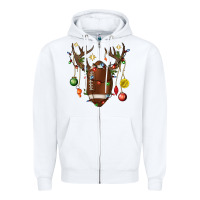 White American Football Horn Christmas Zipper Hoodie - BundleAndBundleShop