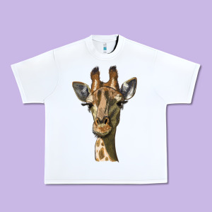 Giraffe Head Urban Heavy Tee Designed By Lillyallendesigns