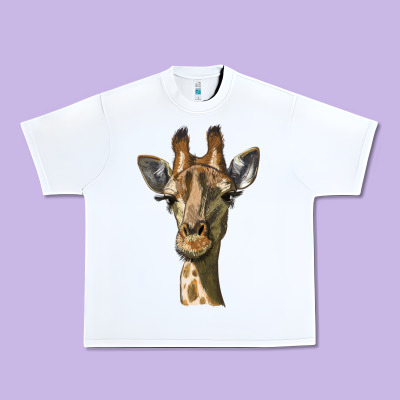 Giraffe Head Urban Heavy Tee Designed By Lillyallendesigns