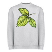 Heather Grey green leaf Heavyweight Sweatshirt - BarkalooDesign