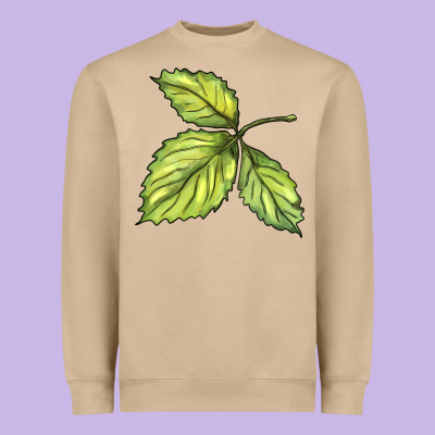 Green Leaf Heavyweight Sweatshirt Designed By Barkaloodesign