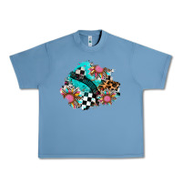 Pebble Blue race sunflower patches Urban Heavy Tee - AdoDesignShop