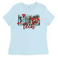 Baby Blue ekg tech Ladies Tee - texasbilliewilder