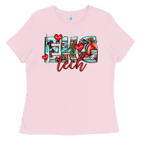 Bubblegum Pink ekg tech Ladies Tee - texasbilliewilder