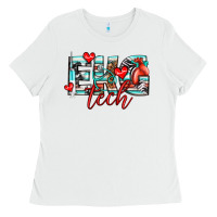White ekg tech Ladies Tee - texasbilliewilder