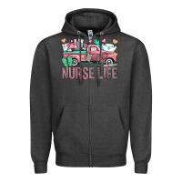 Charcoal Heather Nurse Life Truck Zipper Hoodie - BundleAndBundleShop