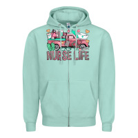 Seafoam Nurse Life Truck Zipper Hoodie - BundleAndBundleShop