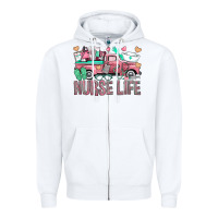 White Nurse Life Truck Zipper Hoodie - BundleAndBundleShop