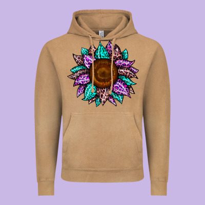 Sunflower Leopard Color Vintage Hoodie Designed By Jahusdesignshop