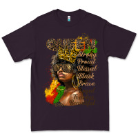 Plum afro queen juneteenth Premium Tee - HRA Design Shop