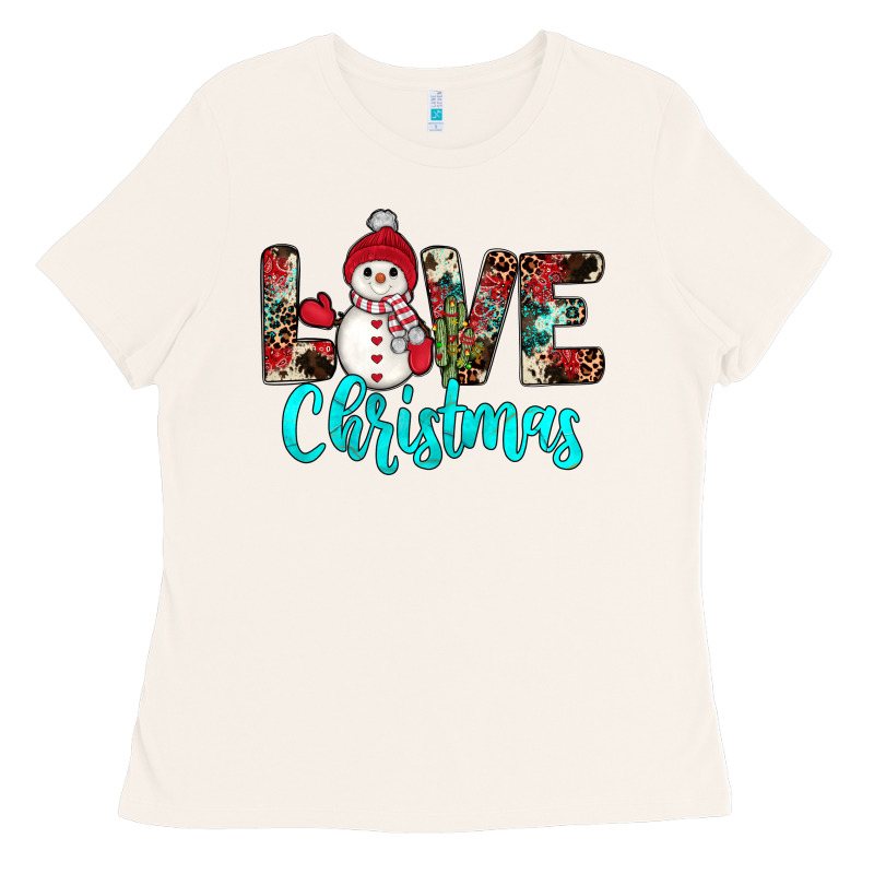Love Christmas Snowman Ladies Tee by JahusDesignShop | Teevron