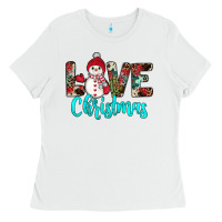 White love christmas snowman Ladies Tee - JahusDesignShop