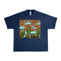 Navy western cactus and sunflowers Urban Heavy Tee - Jasminsmagicworld