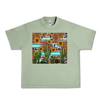 Oil Green western cactus and sunflowers Urban Heavy Tee - Jasminsmagicworld