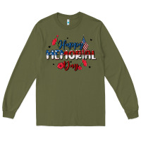 Army Green happy memorial day Long Sleeve Tee - MaliasSmallBusiness