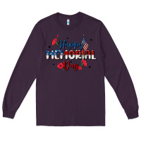 Plum happy memorial day Long Sleeve Tee - MaliasSmallBusiness
