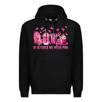 Black In October We Wear Pink with Breast Cancer Coffee Premium Hoodie - texasbilliewilder