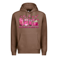 Chestnut In October We Wear Pink with Breast Cancer Coffee Premium Hoodie - texasbilliewilder