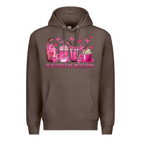 Coffee In October We Wear Pink with Breast Cancer Coffee Premium Hoodie - texasbilliewilder