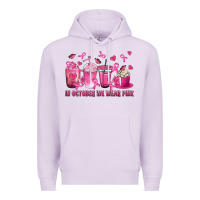 Lilac In October We Wear Pink with Breast Cancer Coffee Premium Hoodie - texasbilliewilder