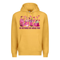 Mustard In October We Wear Pink with Breast Cancer Coffee Premium Hoodie - texasbilliewilder