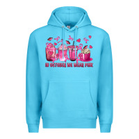 Ocean Blue In October We Wear Pink with Breast Cancer Coffee Premium Hoodie - texasbilliewilder