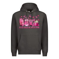 Smoke In October We Wear Pink with Breast Cancer Coffee Premium Hoodie - texasbilliewilder
