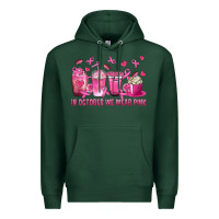 Sports Green In October We Wear Pink with Breast Cancer Coffee Premium Hoodie - texasbilliewilder