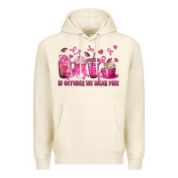 Tofu In October We Wear Pink with Breast Cancer Coffee Premium Hoodie - texasbilliewilder