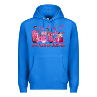 True Royal In October We Wear Pink with Breast Cancer Coffee Premium Hoodie - texasbilliewilder