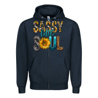 Navy Sassy Little Soul Zipper Hoodie - BundleAndBundleShop