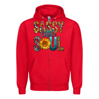 Red Sassy Little Soul Zipper Hoodie - BundleAndBundleShop