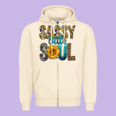 Sassy Little Soul Zipper Hoodie Designed By Bundleandbundleshop