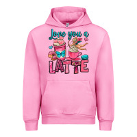 Fuchsia Pink love you a latte Urban Hoodie - OliviaCreatesArt