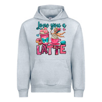 Heather Grey love you a latte Urban Hoodie - OliviaCreatesArt
