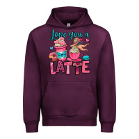 Mauve Wine love you a latte Urban Hoodie - OliviaCreatesArt