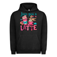Pigment Black love you a latte Urban Hoodie - OliviaCreatesArt