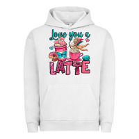 Pigment Lunar Rock love you a latte Urban Hoodie - OliviaCreatesArt