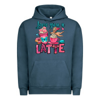 Pigment Midnight Navy love you a latte Urban Hoodie - OliviaCreatesArt