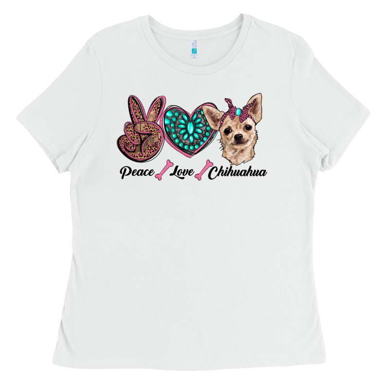 Peace Love Chihuahua Ladies Tee by RanaPortraitStore | Teevron