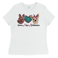 White peace love chihuahua Ladies Tee - RanaPortraitStore